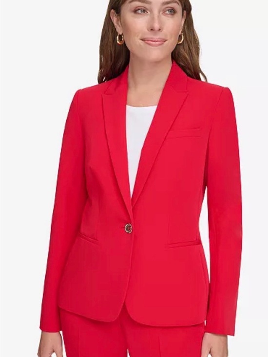 Tommy Hilfiger Jackets & Blazers - Tommy Hilfiger Women's Red Single-Button Blazer Jacket